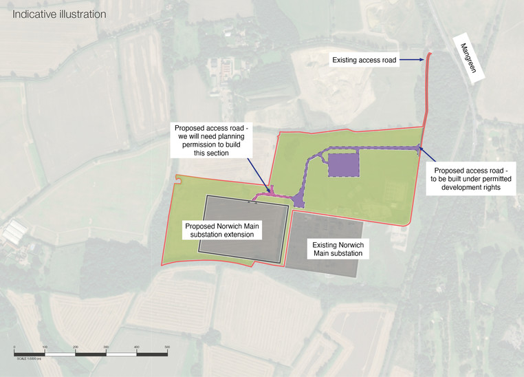 Map showing proposed works. 