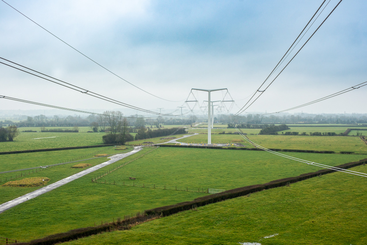 Pylon in a field