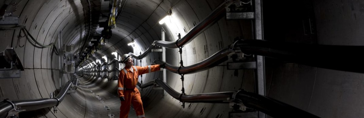 Field worker inside london power tunnels