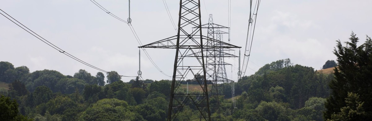 Pylons overhead lines