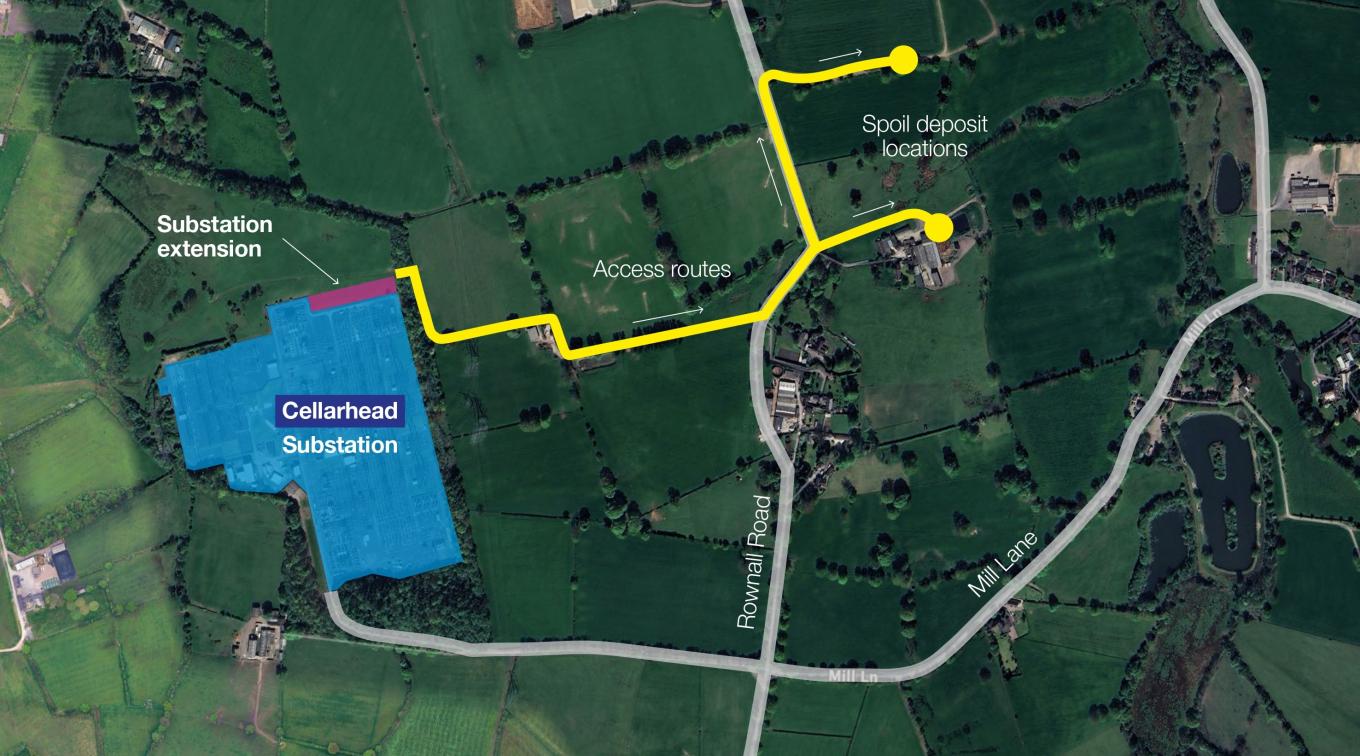 Cellarhead construction site access map