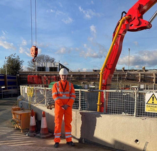 Josh Mims apprentice wearing PPE on site