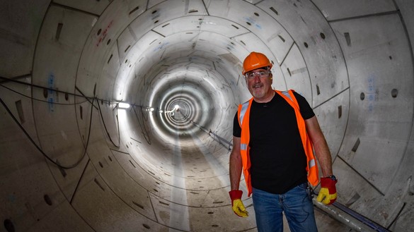 Graham Boanas in National Grid's tunnel under the Humber