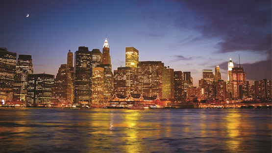 New York Manhattan skyline at night